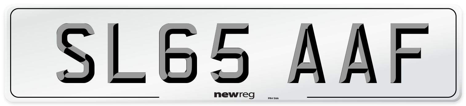 SL65 AAF Number Plate from New Reg